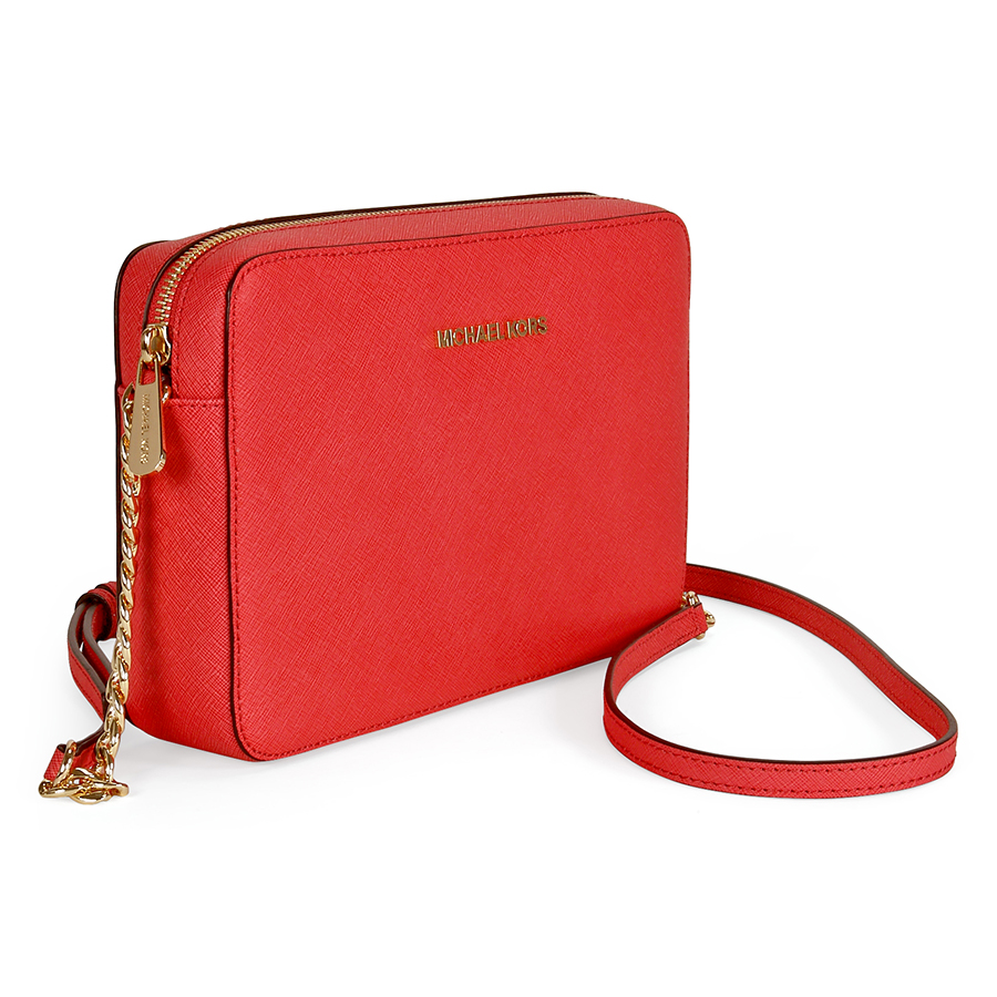 michael kors red crossbody purse