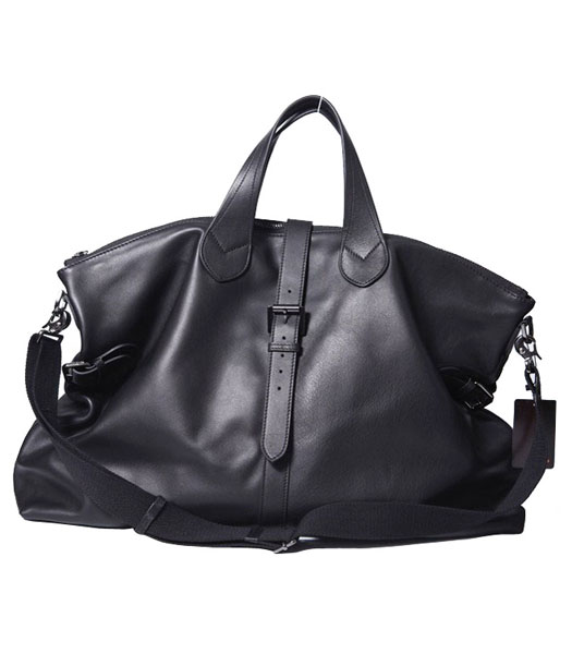 big black leather bag