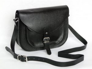 Black Leather Saddle Bag