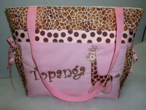Pink Giraffe Diaper Bag